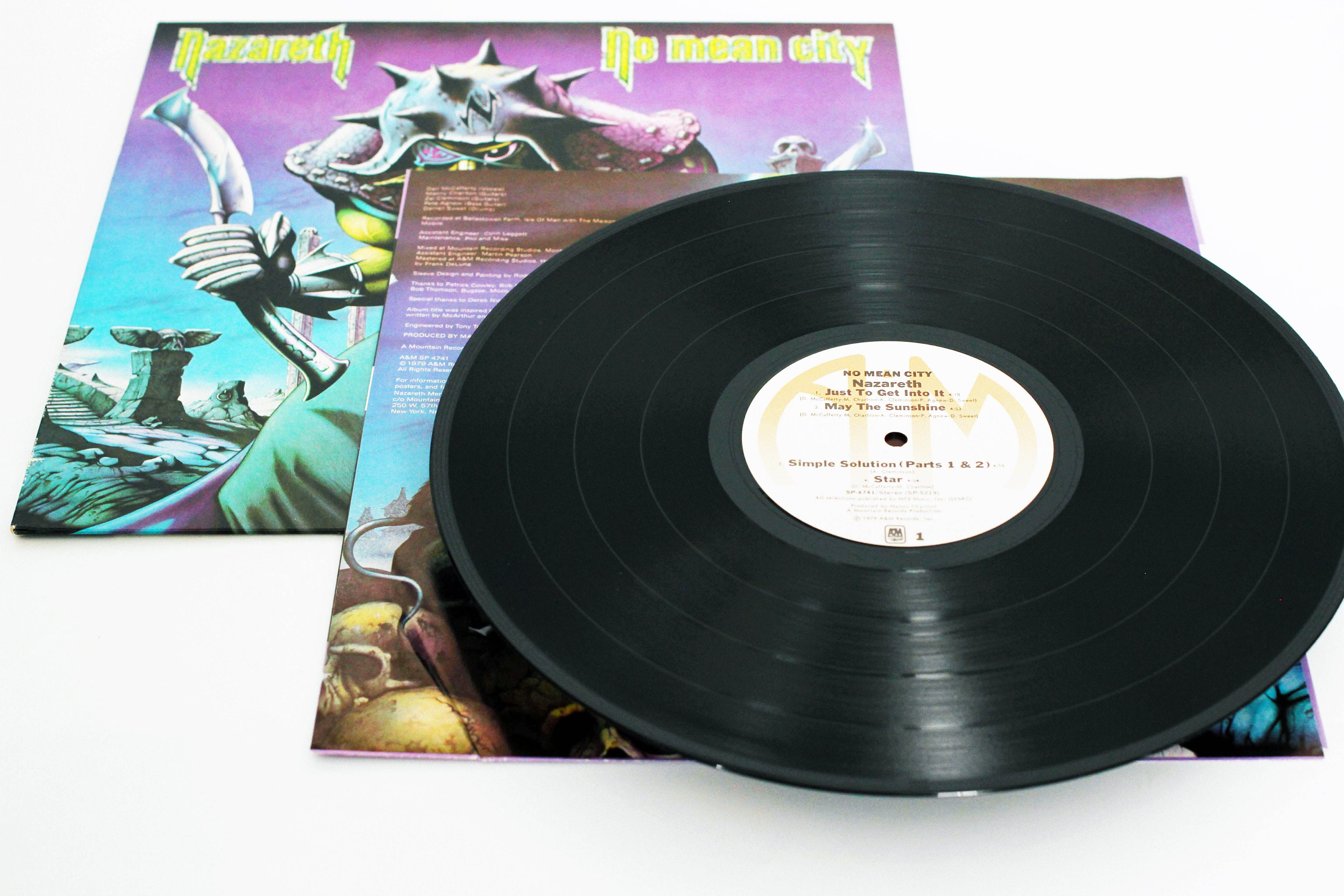 Vintage Original Nazareth No Mean City LP With Liner Record Album