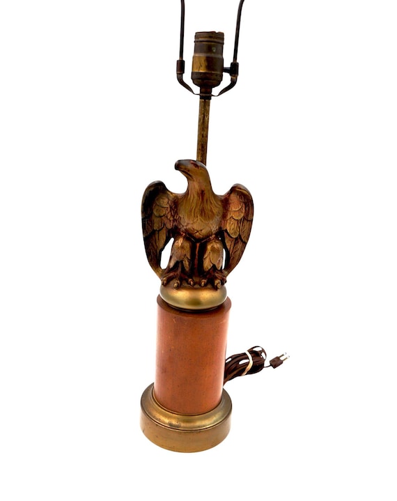 Vintage Brass Eagle Table Lamp Lighting Luxury Light MCM Mid