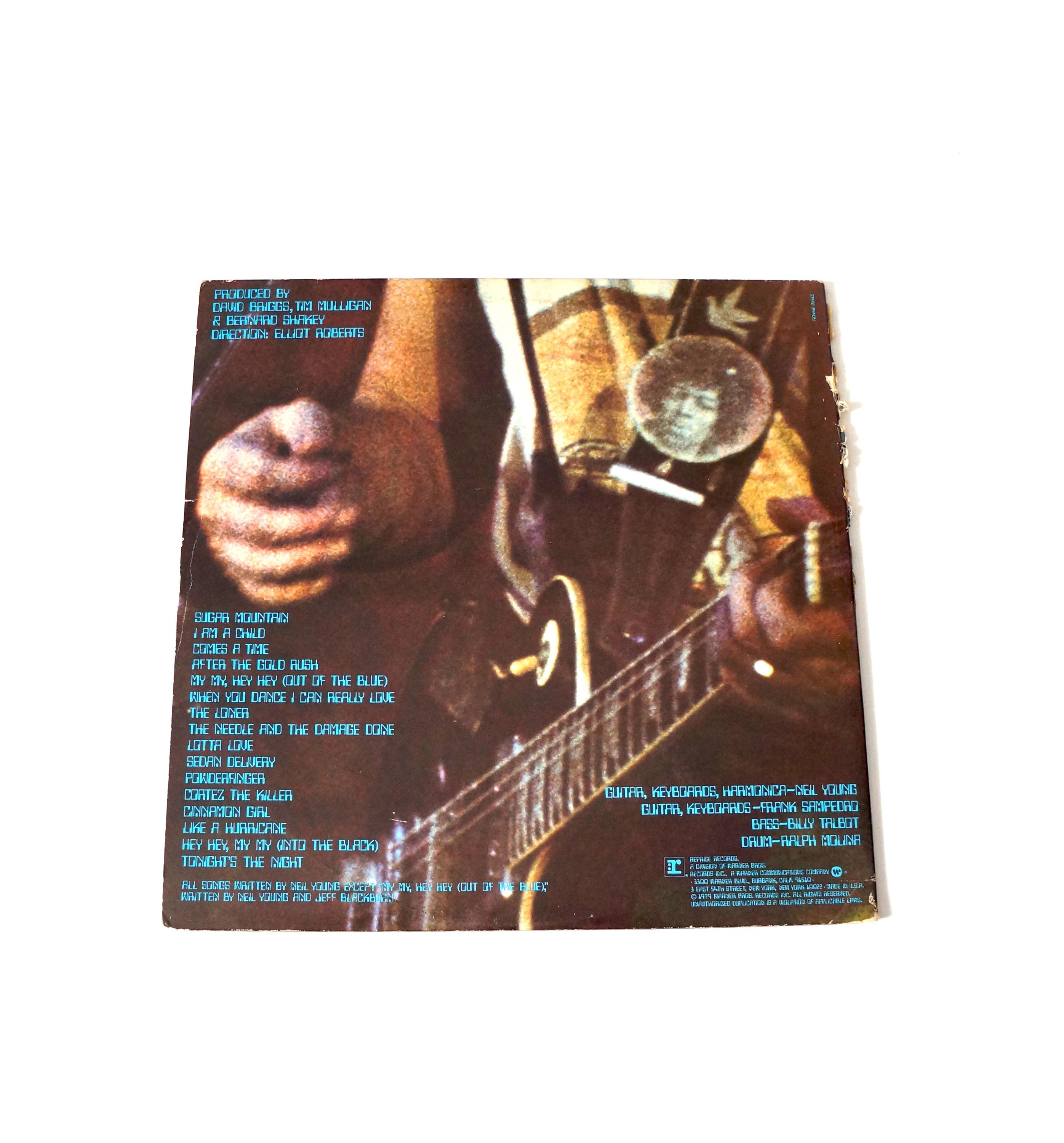 Vintage Neil Young and Crazy Horse Live Rust 1979 Live Vinyl Album