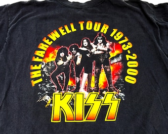 J* Vintage Kiss the Farewell Tour 1973-2000 T-shirt Large - Etsy