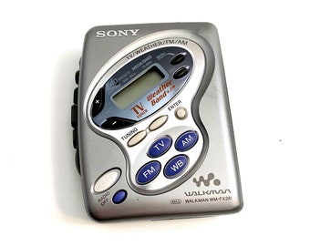 Vintage Sony Walkman WM-FX281 Cassette Tape Am/Fm Radio TV Weather Band Works Silver Wmfx281 Weather TV