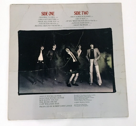 Original AC/DC Highway to Hell Vinyl Record LP 1979 Album
