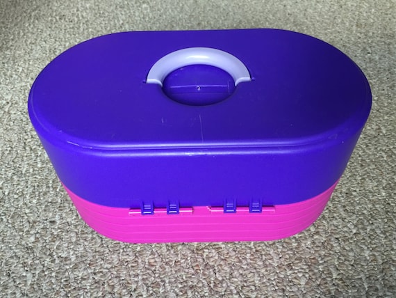 Vintage Caboodles Cosmetic Case Pink Purple Caboo… - image 4