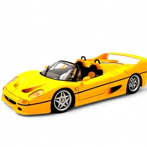 1990s Maisto Yellow Ferrari F50 1:18 Scale Die-cast Model Car