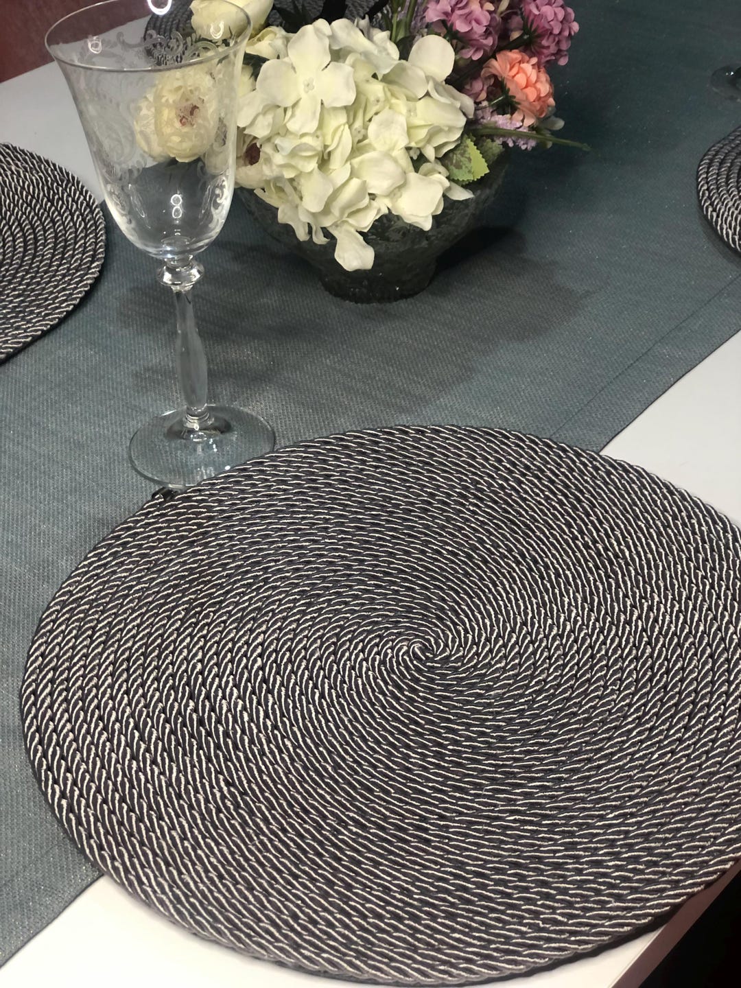 Handmade Round Rope Placemats, Colorful Dining Table Decor - Etsy