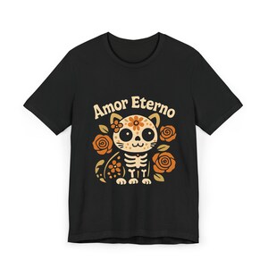 Amor Eterno Cat T-Shirt: Día de los Muertos Sugar Skull Tee image 4