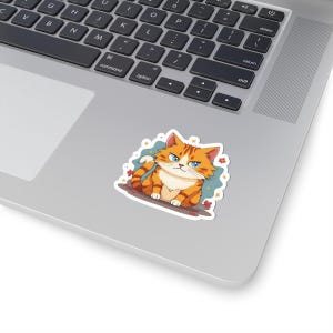 Pegatinas troqueladas de gatos adorables. Ideales para portátiles, botellas de agua, diarios, álbumes de recortes y para amantes de los gatos.
