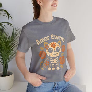 Amor Eterno Cat T-Shirt: Día de los Muertos Sugar Skull Tee image 6