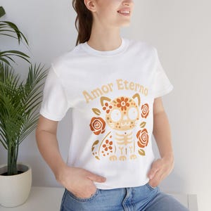 Amor Eterno Cat T-Shirt: Día de los Muertos Sugar Skull Tee image 5
