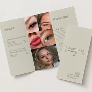 Pacchetto di bellezza / Biglietto da visita / Volantino / Brochure / Modulo di consenso / Modulo di anamnesi medica