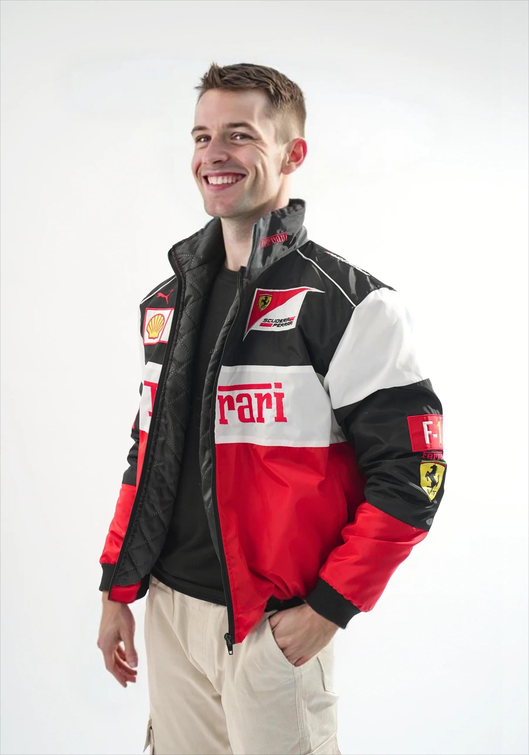 Ferrari F-1 ジャケット メンズ ナイロン Jacket Ferrari F-1 Shell omp Bridgestone Sport Racing Red