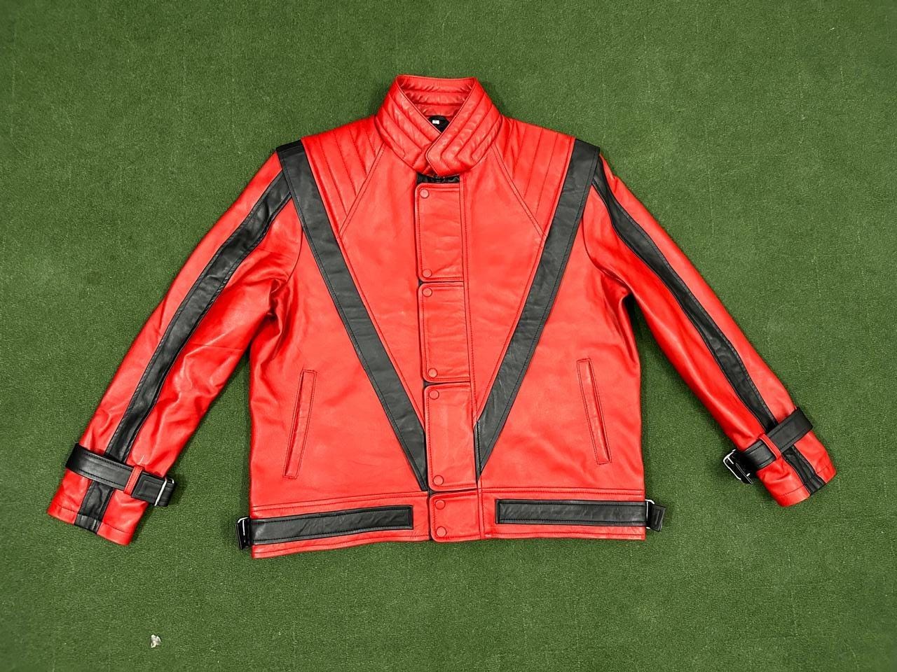Michael Jackson Thriller Red Leather Jacket – 80s Pop Star Costume