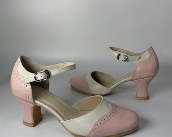Pastel Leather Sandals for Women, Handmade Heeled Ankle Strap Shoes, Custom Genuine Leather Summer Sandals