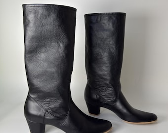 Botas de baile de cuero con suela dividida para mujer, zapatos de danza folclórica hechos a mano, botas de jazz personalizadas con tacón de 4 cm/1,6 pulgadas.