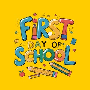 Preppy First Day of School PNG – Back-to-school Kids, Back To School Png, gift first day of school, First Day of School Shirt Png Design
