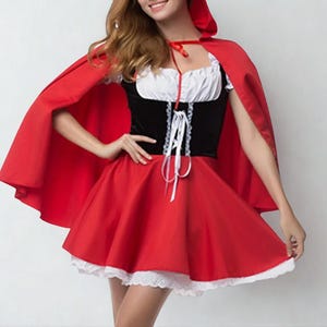 white christmas dresses Dark Red Riding Hood Adult Costume main image 1