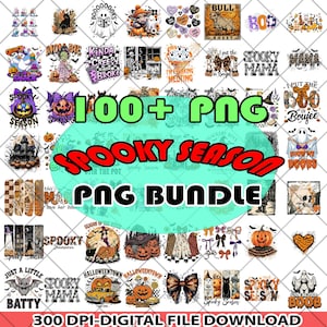 100+ Halloween Png Bundle, Halloween Sublimation Designs, Spooky Season Png, Ghost png, Pumpkin Png, Fall Png, Retro Halloween Png