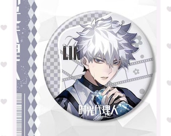 Link Click 6 Character Anime Pin Set, 58mm Tinplate Buttons,Holographic Anime Badges,  Ita Bag Accessories