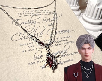 Anime Love Necklace, Heart Pendant Cosplay Necklace, Anime Inspired Jewelry - Anime Lover gift恋と深空,사랑과 깊은 우주，birthday gift，COSPLAY