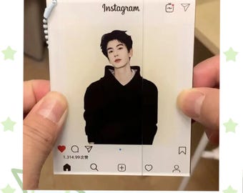Zhang Linghe Instagram-style Acrylic Photocard，Pull-out keychain， Fan merchandise, Acrylic charm
