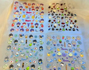 Love and Deep Space nail stickers, 5D relief, Deep Space Love/A Gift for Her, Sylus ,Xavier ,Zayne, Rafayel.