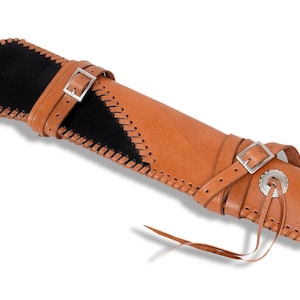 Leather Rifle Scabbard Holster: Rossi Ranch Hand & Henry Mares, 18&quot; Western Cowboy