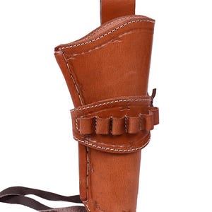 Handmade Leather Cowboy Holster: Full Grain Tan, Right-Hand Draw