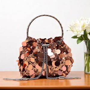 Stilvolle Pailletten Beutel Tasche für Frauen, Smart Purse Muster Party Tasche, Crossbody Geldbörse, kleine Handtasche Pailletten Stoff, nettes Geschenk für Freundin