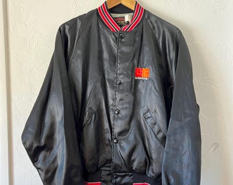 Vintage bomberjacka i satin - Leprino Foods: 90-talsjacka tillverkad i USA
