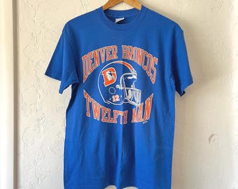 90s Denver Broncos T-Shirt - Twelfth Man - Number 12 - Vintage