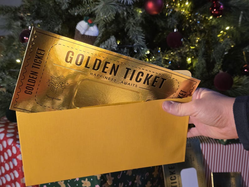 LARGE Golden Ticket Scratch off Gift Cards - Surprise Gift Announcement ...