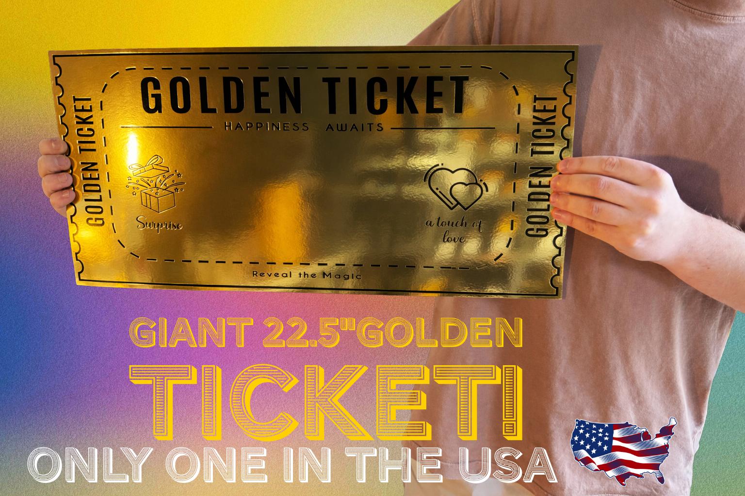 Giant Large Customizable Golden Ticket Card Over 22