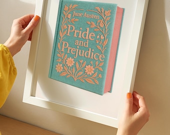 Pride and Prejudice Book Cover Art Print, Jane Austen Gift (Digital Download)