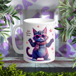 Funny Lazy Cat Sublimation PNG, Not Today Hooman Mug Design, 3D Cartoon Cat Print for Cricut, Instant Download