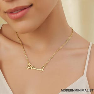 Collar con nombre personalizado, collar con letra y nombre chapado en oro de 14 k, collar con nombre personalizado, regalo del Día de la Madre, regalo para ella, regalo de cumpleaños