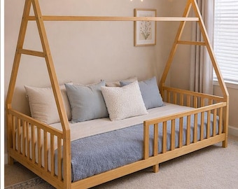 Montessori Bed, Floor Bed, Toddler Bed, Kids gift , Jungle Gym, Indoor Play Gym, Playhouse, Bed Frame, Montessori Climber, Playroom Decor