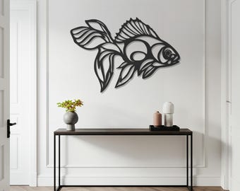 Metal Fish Wall Art: Modern Coastal Decor, Marine Home Accent