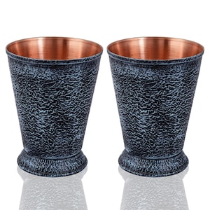 Set of 2  Copper Glasses – Drinkware for Dining Mugs & Gifting | Stylish, Durable, Perfect for Daily Use,  -100 gm Each weight