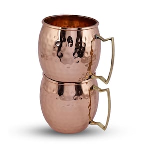 Hammered Copper Mugs (Set of 2): Ayurvedic Drinkware, Eco-Friendly Gift
