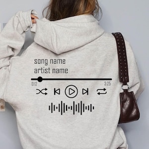 Custom Song Name Back Design Sweatshirt,Custom Artist Name Sweatshirt,Music Hoodie,Custom Concert Hoodie,Favorite Song Sweatshirt