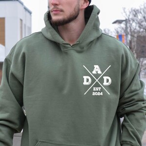 Personalized Est. Date Dad Pocket Design Hoodie ,Customized Dad Est. Year Crewneck ,Christmas gift for Dad ,Fathers Day Gift for New Dad