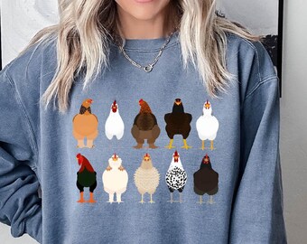 Chicken Breeds Sweatshirt, Holiday Thanksgiving Gift