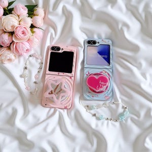 Kawaii Star Heart Samsung Z Flip Case: MagSafe Magnetic Phone Cover