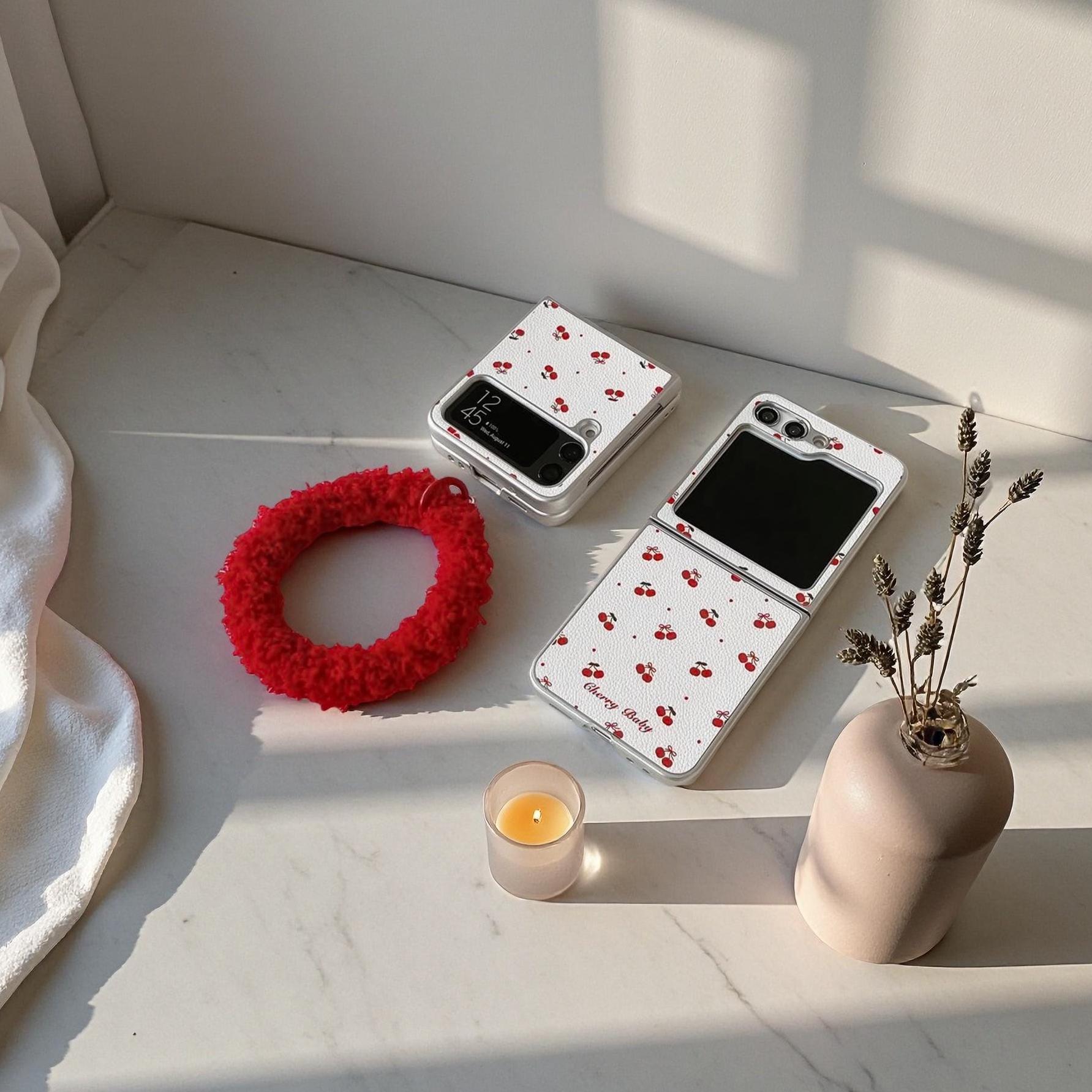 Cherry Samsung Galaxy Z Flip Case: Kawaii Protective Cover for