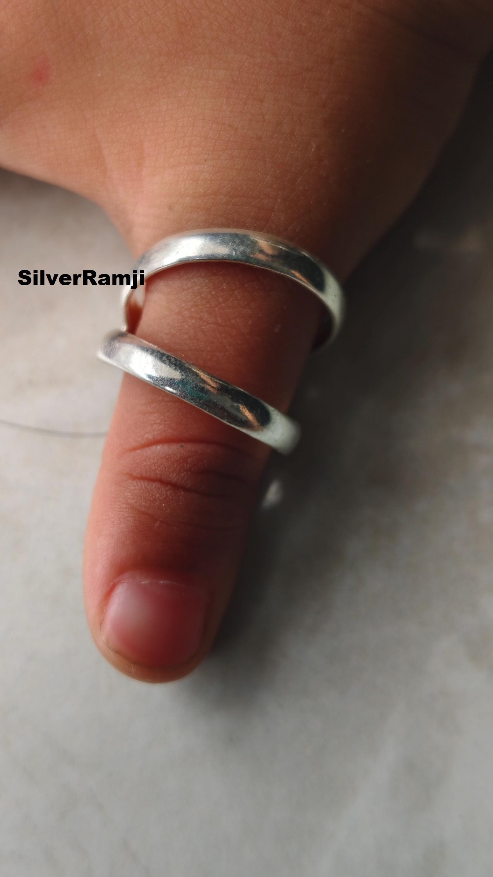 Dainty Eva Swan Sterling Silver Splint Ring Adjustable for PIP or DIP ...