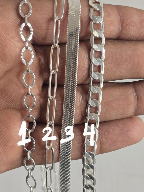 シルバーチェーンネックレス、ステンレススチールチェーン、ロープ 