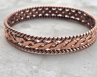 New Copper Tensor Bracelet, Pure Copper Bangle, Double Twisted Bangle, Copper Stacking Bangle, Handmade copper Bracelet, Round Copper Bangle