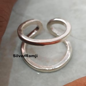 Thin Double Layer Adjustable Stacking Ring-Thumb Double Band Ring-Mom Gift-Mothers Day Present-Christmas Gift For Her-Jewelry For Woman