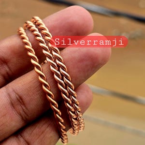 Copper Bangle Jewelry Antique Copper Twisted Bangles Handmade Bohol Stackable Bracelets Vintage Style Jewelry Women Bangle Set