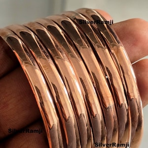 Set Of 7 Solid Copper Bangle, Pure Copper Bangle , Set of 7 PCs, Simple Bangle, Pure Handmade, Copper Jewelry, Bangle For Woman Gift For Her